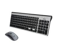ADJ KIT TASTIERA E MOUSE WIFI PLATINUM GY 1000DPI 112 TASTI SILVER BLACK