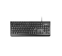 adj Pure - Teclado multimedia con cable USB, disposición italiana QWERTY para PC/portátil/Notebook/Windows, 113 teclas, ergonómico, negro