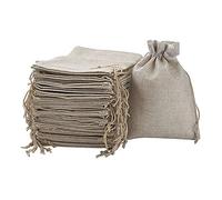 ADJAN Bolsa de Yute con Cordón Bolsas de embalaje de la arpillera 50 unids Bolsas de cordón Darkkhaki para el embalaje de joyas 9x7cm 14x10cm 18x13cm 20x15cm (Color : DarkKhaki, Size : 9x7cm)