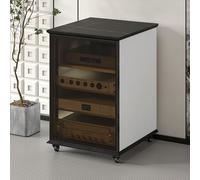 Adjuble AV Ste Ma - Gabinete de madera maciza con ventilador de refrigeración, estantes móviles para cine en casa (blanco, 81,5 cm / 32.1in)
