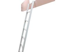 Adjuble - Escalera de litera de 150 a 170 cm para adultos y niños, gancho de repuesto seguro incluido, ideal para loft de remolque, color blanco