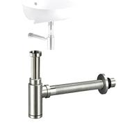Adjuble inless - Ensamblaje de drenaje de acero P para pecado redondo, tubo flexible de trampa para botellas para baño, mejora la el drenaje y evita obstrucciones