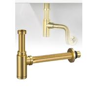 Adjuble inless - Ensamblaje de drenaje en P de acero para pecado redondo | Tubo de residuos flexible para lavabo de baño | Solut de fontanería de alta calidad