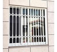 Adjuble - Rejilla de seguridad para ventana, color blanco, a prueba de ladrones y prevención de caídas, barra Securi de 45 x 59 pulgadas (ancho x alto 115 x 150 cm), seguro mejorado para el hogar