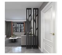Adjuble - Separador de ambientes moderno de metal de 2 m, 2 piezas, color negro, para comedor, sala de reuniones, biblioteca, bar de hotel, panel de partición extraíble, separador de espacios Slish