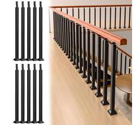 Adjuble - Sistema de barandilla IR para interiores, paquete de 10 husillos de metal para patios y patios, postes cuadrados adyubles de 270°, 85 cm / 33.5in y Slish Safe Solut