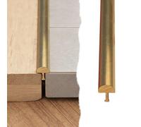 Adjuble - Tira de latón para suelo, borde cortable para divisor de puerta de madera a azulejos, barra de umbral fácil de incrustar para decoración del hogar y renovación