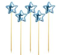 Adjuntos de pastel de estrellas de brillo, accesorios de cupcake de estrellas | Accesorios de decoración de pastel de brillo 5x | Cupcake Pentatram Decor 5 x accesorios de pastel de cumpleaños para ni