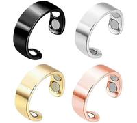Adjustable 4 Magnets Anti Snoring Device Ring Magnetic Therapy Acupressure Treatment Against Finger Ring Sleep Aid for Snoring Men Women