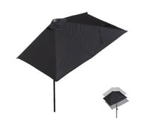 Adjustable 6.5ft 8ft 9ft Patio Umbrella - Rectangular Half Wall Outdoor Sunshade for Balcony Backyard & Patio - Durable Weather-Resistant Garden Parasol