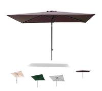 Adjustable 6.5x10 FT Patio Umbrella - Portable Outdoor Shade with Tilt Function Aluminum Pole Ideal for Decks Gardens Balconies - Brown Stylish Sun Protection