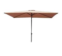 Adjustable 6.5x10 FT Patio Umbrella - Portable Outdoor Shade with Tilt Function Aluminum Pole Ideal for Decks Gardens Balconies - Brown Stylish Sun Protection