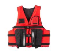 Adjustable Adult Kayaking Jacket with Zip Pockets and Breathable Mesh Design, Lightweight Water Sports Gear for Boating Surfing Paddle Boarding Fishing(Red,L)