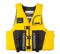 Adjustable Adult Kayaking Jacket with Zip Pockets and Breathable Mesh Design, Lightweight Water Sports Gear for Boating Surfing Paddle Boarding Fishing(Yellow,XL)