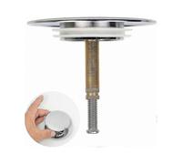 Adjustable Bath Stopper, 70mm Universal Sink Valve with Double Seal, Chrome-Plated Hardened Brass Construction