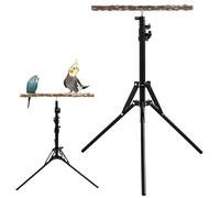 Adjustable Bird Perches - 40cm Durable Wooden and Cage Stand For Parrots, Budgies, Canaries, Finches, and Small To Medium Birds, Flexible Height Diameter For Comfortable Grip, Easy
