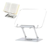 Adjustable Book Holder - Reading Stand | With Portable 360° Rotating Cookbook And Textbook Display For Office, School, Dorm Library Kitchen Bedroom, Study, Studio