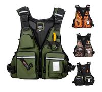 Adjustable Buoyancy Swimming Vest for Adults, Lightweight Multi-Pocket Fishing Swim Vest with Breathable Design for Kayaking Boating Swimming Water Sports Safety Gear Men Women(Militarygreen)