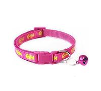 Adjustable Cats Collar Cute Bone of Fish Print Breakaway Nylon Pet Puppy Dog Cats Collar with Bells 19-32cm 1.0cm