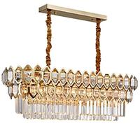 Adjustable Ceiling Light Contemporary Pendant Lights Fixture Hallway Kitchen Bathroom,Crystal Chandelier for Living Room-Golden Home Decor Lamp(Oval 8 Head)