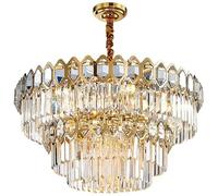 Adjustable Ceiling Light Contemporary Pendant Lights Fixture Hallway Kitchen Bathroom,Crystal Chandelier for Living Room-Golden 10 Home Decor Lamp(20 Head)