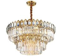 Adjustable Ceiling Light Contemporary Pendant Lights Fixture Hallway Kitchen Bathroom,Crystal Chandelier for Living Room-Golden 10 Home Decor Lamp(10 Head)