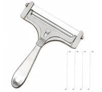 Adjustable Cheese Slicer Aluminum Alloy 4 Wires(Silver) | Variable slice thickness, 4 included wires, aluminum alloy body, fits sandwiches and platters
