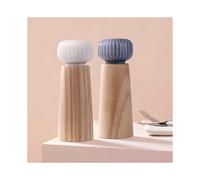 Adjustable Coarseness Salt & Pepper Mill Set with Wooden Tray - Wood & Ceramic Grinder for GuanGuan