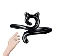 Adjustable Crochet Ring, Geometric Cat Ears Yarn Guide, Zinc Alloy Knitting Tension Ring Craft Tool for Crochet Weaving Sewing Handmade Projects