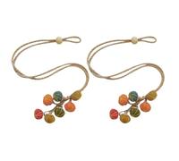 Adjustable Curtain Tiebacks - Pumpkin String Rope | Gauze Curtain Gathering Hanging Rope | Modern Simple Style Tie Backs For Curtains | 2 Pack Cotton Linen Drapery Holdbacks For Fall Halloween Fa