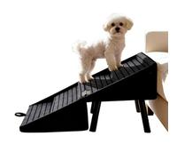 Adjustable Dog Bed Ramp, Portable Multi-Height Incline, Lightweight with Easy Fold Frame, Durable Non Slip High Grip Fabric, Farmhouse Design with Practical Style Safety Accessory for Living Room