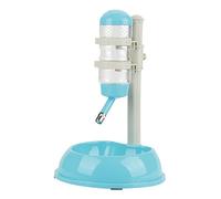 Adjustable Dog Bowl Feeder, Pet Food Dispenser and Water Bottle Set, Durable Plastic Dog Feeder with 500ml Water Bottle and 1800g Food Bowl, Height Adjustable for Dogs of (Blue)