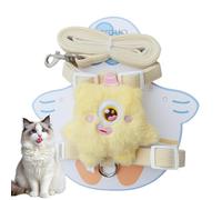 Adjustable Dog Harness, Dog Walking Vest Harness, Security Strap with Lead Rope, Plush Doll Attachment, Comfortable Breathable, Walkings, Outdoor Adventures, 100g Blue Yellow