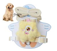 Adjustable Dog Harness, Lead Rope Traction Security Strap, Dogs Vest Harness with Plush Doll, Pets Backpack, Animal Walking Rope, Pet Supply, 7.87x10.24in, Pink White Blue Yellow