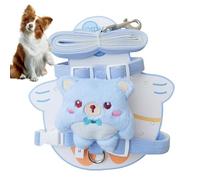 Adjustable Dog Harness, Lead Rope Traction Security Strap, Dogs Vest Harness with Plush Doll, Pets Backpack, Animal Walking Rope, Pet Supply, 7.87x10.24in, Pink White Blue Yellow