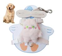 Adjustable Dog Harness, Lead Traction Strap, Plush Doll Vest, Walking Rope, Security Strap, Pet Backpack, Comfortable Supplies for Outdoor, Hiking, Walking, Leash