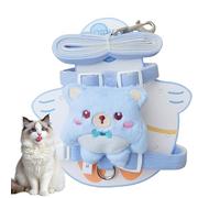 Adjustable Dog Harness Vest, Pet Walking Harness Leash Set, 7.87-10.24 Inches Medium Large Dog Lace with Plush Doll for Comfort, Breathable Mesh Pet Strap with Security Strap