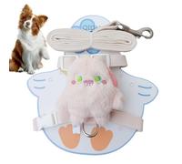 Adjustable Dog Harness Vest, Pet Walking Harness Leash Set, 7.87-10.24 Inches Medium Large Dog Lace with Plush Doll for Comfort, Breathable Mesh Pet Strap with Security Strap