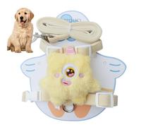 Adjustable Dog Harness Vest, Pet Walking Harness Leash Set, 7.87-10.24 Inches Medium Large Dog Lace with Plush Doll for Comfort, Breathable Mesh Pet Strap with Security Strap