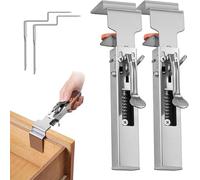 Adjustable Drawer Fixing Clamp, One-touch Fixed Removable Drawer Clamp, Stainless Steel Fixing Clips, U-niversal Cabinet Installation Clamps for Carpenter Household Tables Desks Mount (2 Pack)