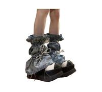 Adjustable Drawstring Pile Up Socks Harajuku Daily Leg Warmer Cover Gothic Punk Fashion for Outfits Photoshoots Event Blue