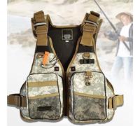 Adjustable Fly Fishing Life Vest for Adults Men Women One Size, High Buoyancy Safety with Breathable Mesh, Comfort Fit for Kayaking Sailing Surfing Fishing Water Sports(GrayCamouflage)