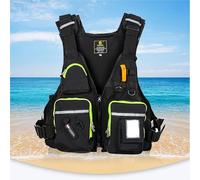 Adjustable Fly Fishing Vest Pack with Breathable Mesh, One Size Adult Safety Life Vest for Men and Women, for Fishing, Kayaking, Paddle Boarding, Snorkeling and Watersports(Black)