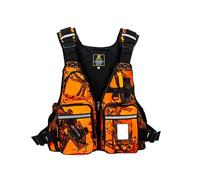 Adjustable Fly Fishing Vest Pack with Breathable Mesh, One Size Adult Safety Life Vest for Men and Women, for Fishing, Kayaking, Paddle Boarding, Snorkeling and Watersports(Orange)