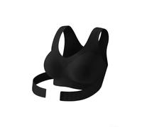 Adjustable Gathering - Brasier deportivo moldeador de color sólido para mujer, de secado rápido, transpirable, para deportes de alto impacto (negro XL)