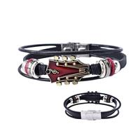 Adjustable Guitar Wristband - Punk Style Bracelet | Handmade Multi-Layer Braides Band, Fashion Jewelry for Music Enthusiasts, Men, Women, Teens, Rock Fans, Concerts, Casual Outfit, Gift Accessory