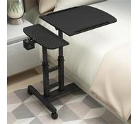 Adjustable Height Mobile Laptop Desk - Tilting Split Desktop - Rolling Computer Table with Wheels for Bedroom, Living Room, Office, Overbed, or Sofa Side - 68x40x90cm - T13 Pure Black