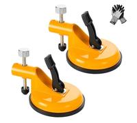 Adjustable Height Setter - Professional Countertop Leveling Tool, Adjustable Vacuum Suction Clamp Set, Stainless Steel Plate And Knob, for Granite, Marble, Quartz Slabs (2PCS-Orange)