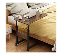 Adjustable Height Sturdy Laptop Desk with Wheels Can Be Used in Bedroom Living Room Nursing Beds (Color : White) (Black Oak)
