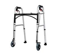 Adjustable Height Walking Frame Folding Rollator Walker Lightweight 2 Wheels Aluminium Walking Device with Hand Brakes Walking Device VBTJWRFE